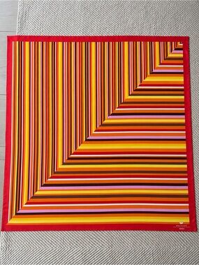 100% silk Max Mara weekend Multicolor Striped Scarf - Red, Orange, Yellow,